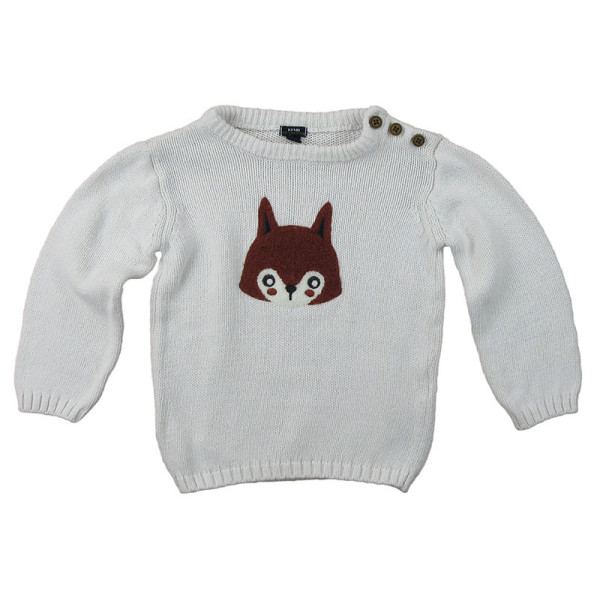 Pull blanc - 2 ans (83-89 cm)