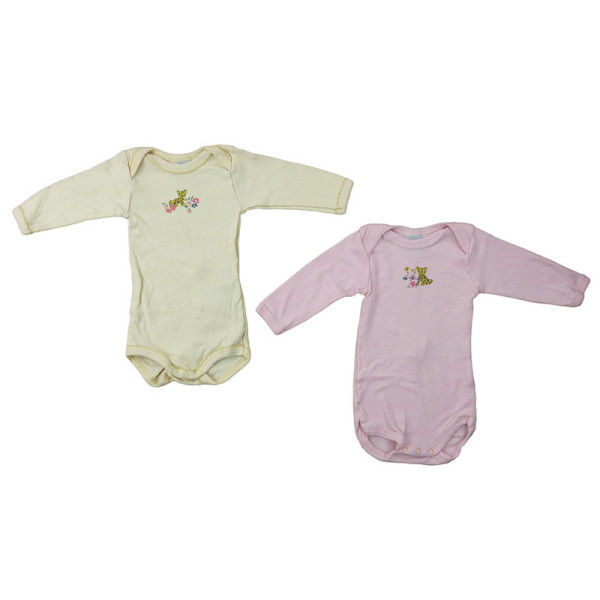 Set van 2 rompertjes - PETIT BATEAU - 3 maanden (60)