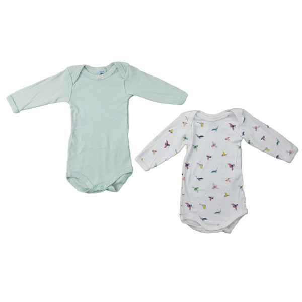 Set van 2 rompertjes - PETIT BATEAU - 3 maanden (60)