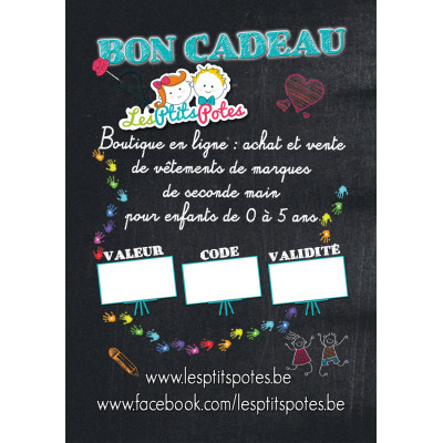 Cadeaubon Les Ptits Potes – Geef tweedehands met stijl - tweedehands kleding voor baby en kind