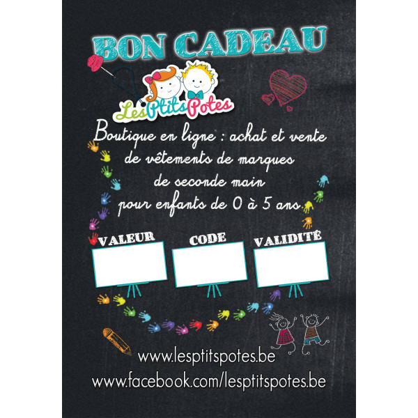 Bon cadeau Les Ptits Potes – Offrez de la seconde main avec style – vêtement d’occasion bébé et enfant