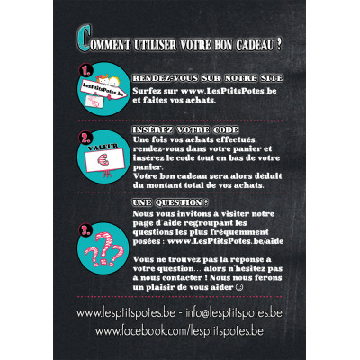 Bon cadeau Les Ptits Potes – Offrez de la seconde main avec style – vêtement d’occasion bébé et enfant