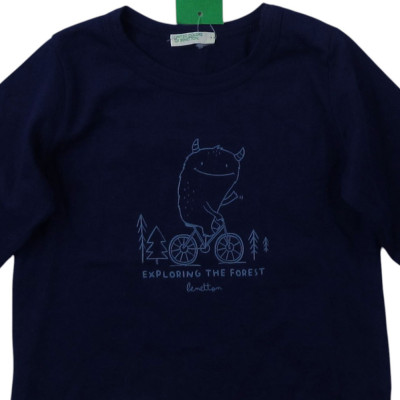 Langärmliges T-Shirt - Benetton - 3-6 Monate 62 cm – Secondhand-Babykleidung/-Kinderkleidung von Benetton – Les Ptits Potes