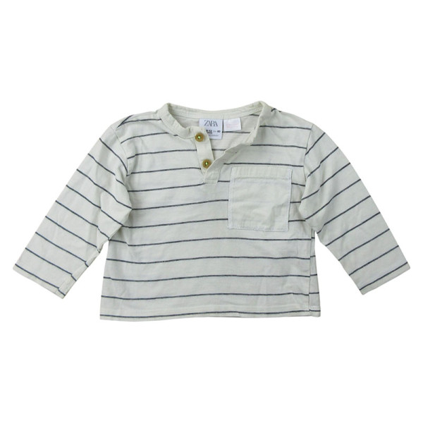 Langärmliges T-Shirt - Zara - 9-12 Monate 80 cm – Secondhand-Babykleidung/-Kinderkleidung von Zara – Les Ptits Potes