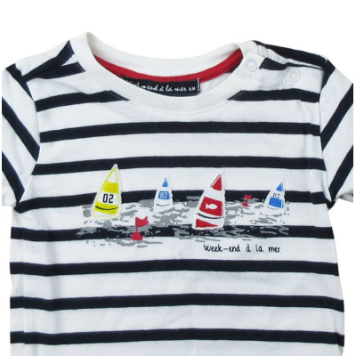 T-Shirt - WEEKEND A LA MER - 6 mois – Vêtement d’occasion bébé/enfant Week-end à la mer – Les Ptits Potes