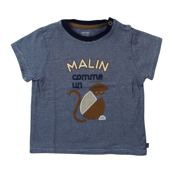 Kurzarm-T-Shirt - Okaidi-Obaibi - 74 cm (12 Monate) – Secondhand-Babykleidung/-Kinderkleidung von Okaidi-Obaibi – Les Ptits P