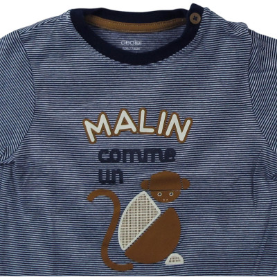 Kurzarm-T-Shirt - Okaidi-Obaibi - 74 cm (12 Monate) – Secondhand-Babykleidung/-Kinderkleidung von Okaidi-Obaibi – Les Ptits P