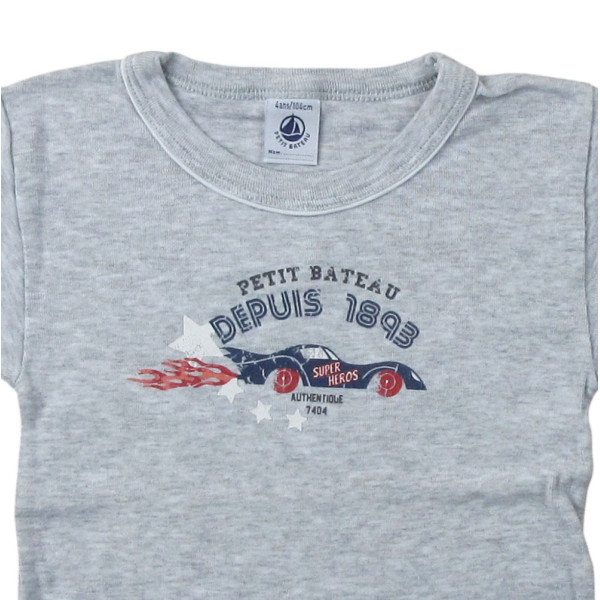 T-Shirt - Korte mouw - Petit bateau - 104 cm (4 jaar) – Tweedehands baby- en kinderkleding van Petit bateau – Les Ptits Potes