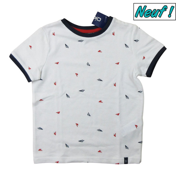 T-shirt met korte mouwen - Okaidi-Obaibi - 104 cm (4 jaar) – Tweedehands baby- en kinderkleding van Okaidi-Obaibi – Les Ptits