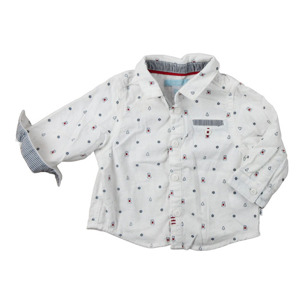 Overhemd met lange mouwen - Okaidi-Obaibi - 68 cm (6 maanden) – Tweedehands baby- en kinderkleding van Okaidi-Obaibi – Les Pt