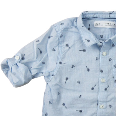 Hemd mit langen Ärmeln - Zara - 12-18 Monate 86 cm – Secondhand-Babykleidung/-Kinderkleidung von Zara – Les Ptits Potes
