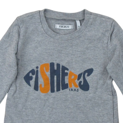 T-shirt met lange mouwen - IKKS - 67 cm (6 maanden) – Tweedehands baby- en kinderkleding van IKKS – Les Ptits Potes