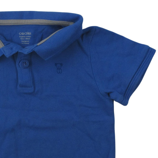 Kurzarmpoloshirt - Okaidi-Obaibi - 80 cm (18 Monate) – Secondhand-Babykleidung/-Kinderkleidung von Okaidi-Obaibi – Les Ptits 