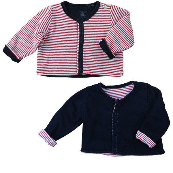 Gilet réversible - PETIT BATEAU - 6 mois (68) – Vêtement d’occasion bébé/enfant Petit bateau – Les Ptits Potes