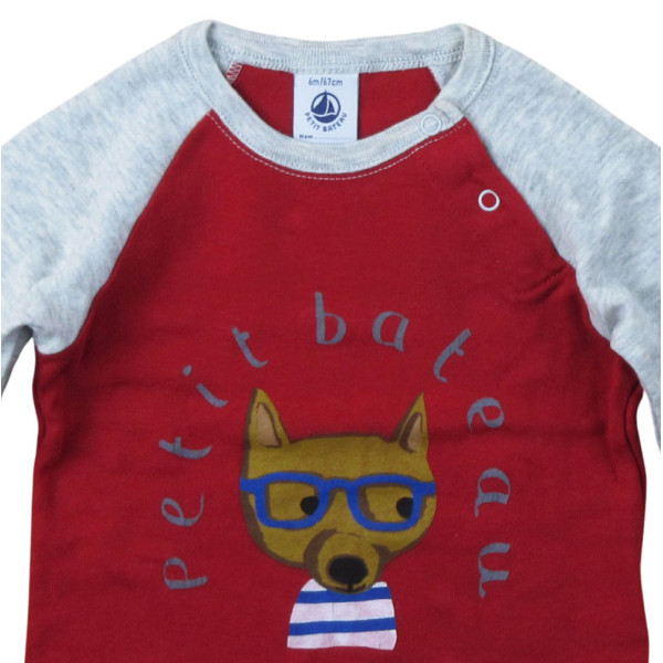 Langarmshirt - Petit bateau - 67 cm (6 Monate) – Secondhand-Babykleidung/-Kinderkleidung von Petit bateau – Les Ptits Potes