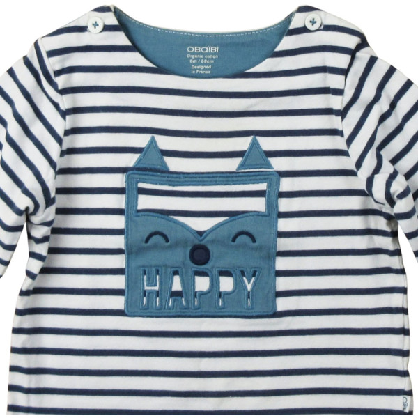 Langarmshirt - Okaidi-Obaibi - 68 cm (6 Monate) – Secondhand-Babykleidung/-Kinderkleidung von Okaidi-Obaibi – Les Ptits Potes