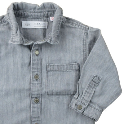 Hemd mit langen Ärmeln - Zara - 6-9 Monate 74 cm – Secondhand-Babykleidung/-Kinderkleidung von Zara – Les Ptits Potes