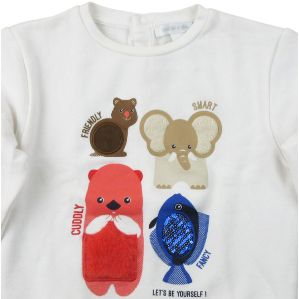 Sweater - Okaidi-Obaibi - 3 jaar – Tweedehands baby- en kinderkleding van Okaidi-Obaibi – Les Ptits Potes