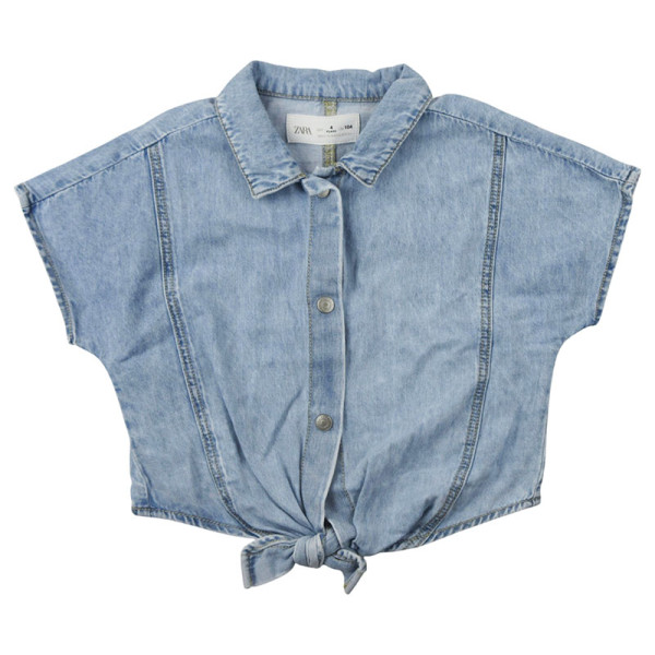 Blouse met korte mouwen - Zara - 104 cm (4 jaar) – Tweedehands baby- en kinderkleding van Zara – Les Ptits Potes