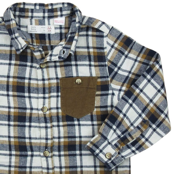 Hemd mit langen Ärmeln - Zara - 3-4 Jahre 104 cm – Secondhand-Babykleidung/-Kinderkleidung von Zara – Les Ptits Potes