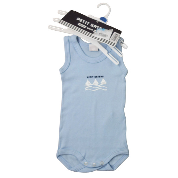 Set van 3 nieuwe babyrompertjes - Petit bateau - 60 cm (3 maanden) – Tweedehands baby- en kinderkleding van Petit bateau – Le