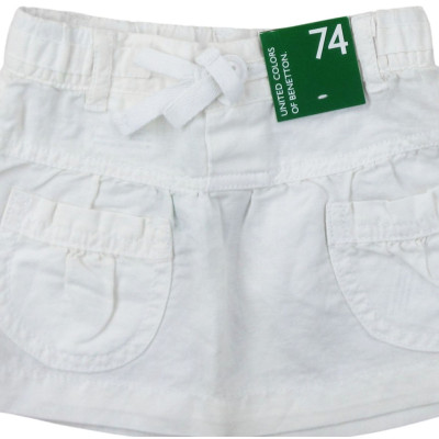 Jupe neuve en lin - BENETTON - 9-12 mois (74) – Vêtement d’occasion bébé/enfant Benetton – Les Ptits Potes