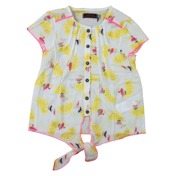 Blouse met korte mouwen - Catimini - 110 cm (5 jaar) – Tweedehands baby- en kinderkleding van Catimini – Les Ptits Potes