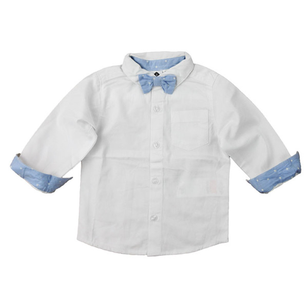 Chemise + Nœud papillon - GRAIN DE BLÉ - 6 mois (68) – Vêtement d’occasion bébé/enfant Grain de blé – Les Ptits Potes