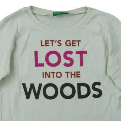 T-shirt met lange mouwen - Benetton - 4-5 jaar 110 cm – Tweedehands baby- en kinderkleding van Benetton – Les Ptits Potes