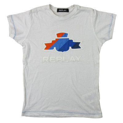 T-shirt met korte mouwen - Replay - 116 cm (6 jaar) – Tweedehands baby- en kinderkleding van Replay – Les Ptits Potes
