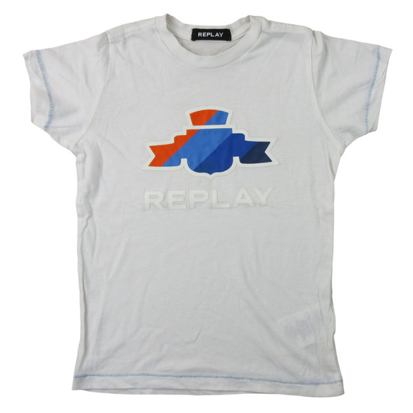 T-shirt met korte mouwen - Replay - 116 cm (6 jaar) – Tweedehands baby- en kinderkleding van Replay – Les Ptits Potes