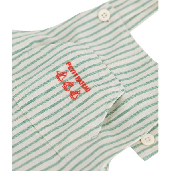 Salopette courte en lin - PETIT BATEAU - 12 mois (74) – Vêtement d’occasion bébé/enfant Petit bateau – Les Ptits Potes