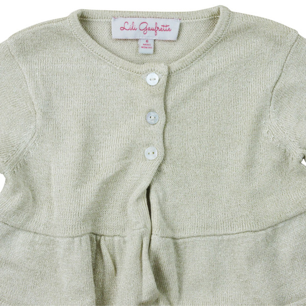 Gilet doré - LILI GAUFRETTE - 6 mois (68) – Vêtement d’occasion bébé/enfant Lili gaufrette – Les Ptits Potes