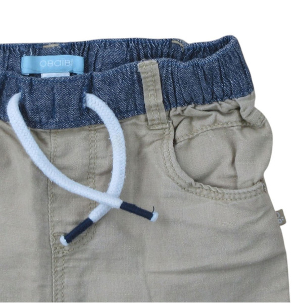 Short en lin - OBAÏBI - 23 mois (86) – Vêtement d’occasion bébé/enfant Okaidi-Obaibi – Les Ptits Potes