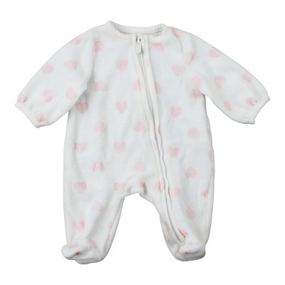 Pyjama velours imprimé cœurs - Naissance (50) – Vêtement d’occasion bébé/enfant  – Les Ptits Potes