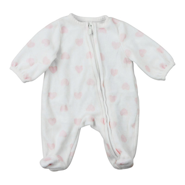 Pyjama velours imprimé cœurs - Naissance (50) – Vêtement d’occasion bébé/enfant  – Les Ptits Potes