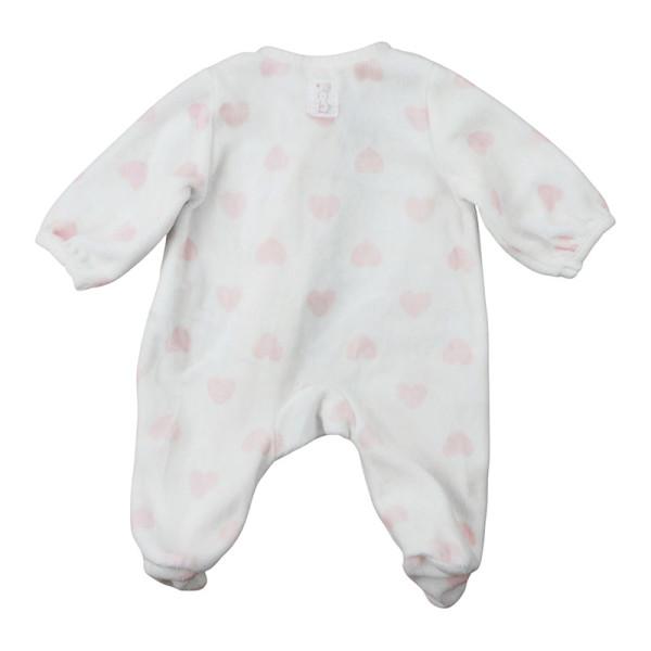 Pyjama velours imprimé cœurs - Naissance (50) – Vêtement d’occasion bébé/enfant  – Les Ptits Potes