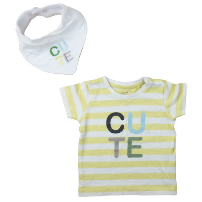 Kurzarm-T-Shirt + Bandana - Name it - 2-4 Monate 62cm