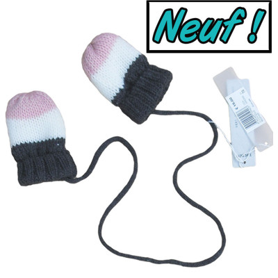 Moufles doublées polaire neuves - IKKS - 3-6 mois