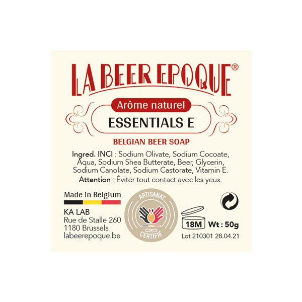 Savon doux à base de bière belge  (Beer Soap - Essentials E) 2 unités de 50g