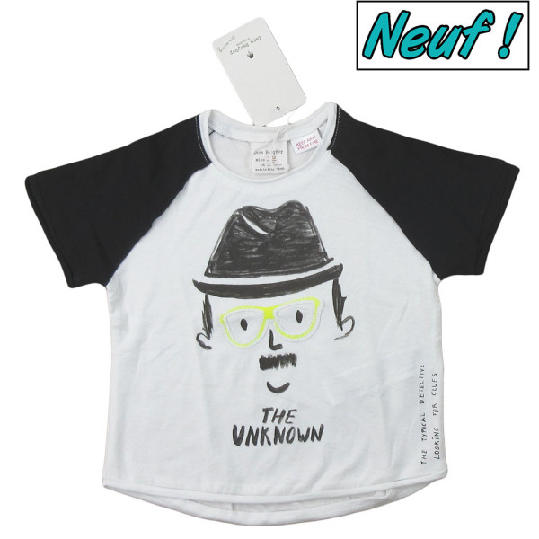 T-Shirt neuf - ZARA - 9-12 mois (80)